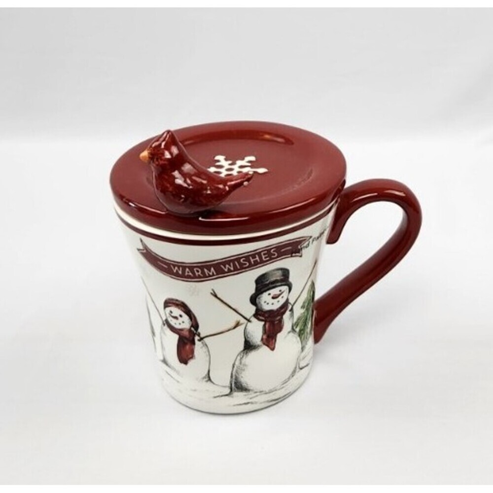 St.Nicholas Yuletide Warm wishes Holiday Snowmen Coffee Cup